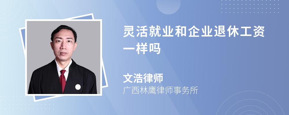 靈活就業(yè)和企業(yè)退休工資一樣嗎