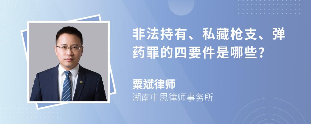 非法持有、私藏槍支、彈藥罪的四要件是哪些?