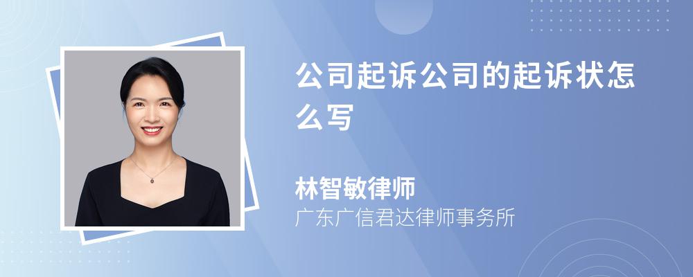 公司起訴公司的起訴狀怎么寫