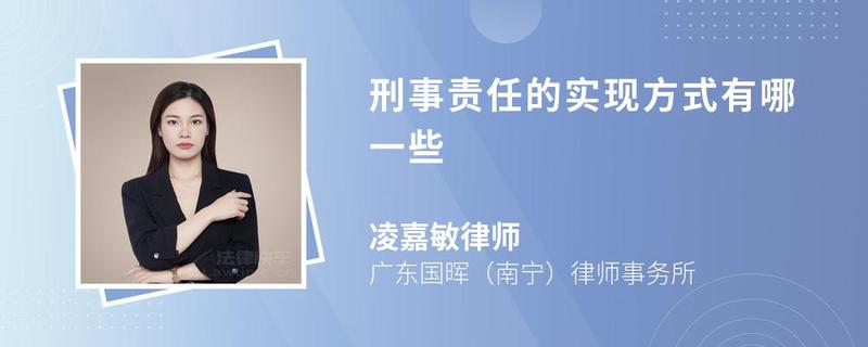 刑事責(zé)任的實現(xiàn)方式有哪一些