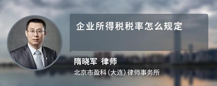 企业所得税税率怎么规定