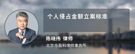 个人侵占金额立案标准