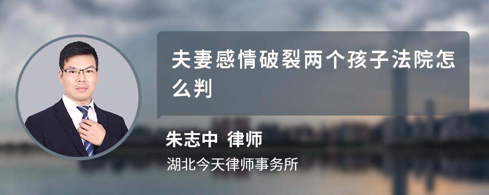 夫妻感情破裂两个孩子法院怎么判