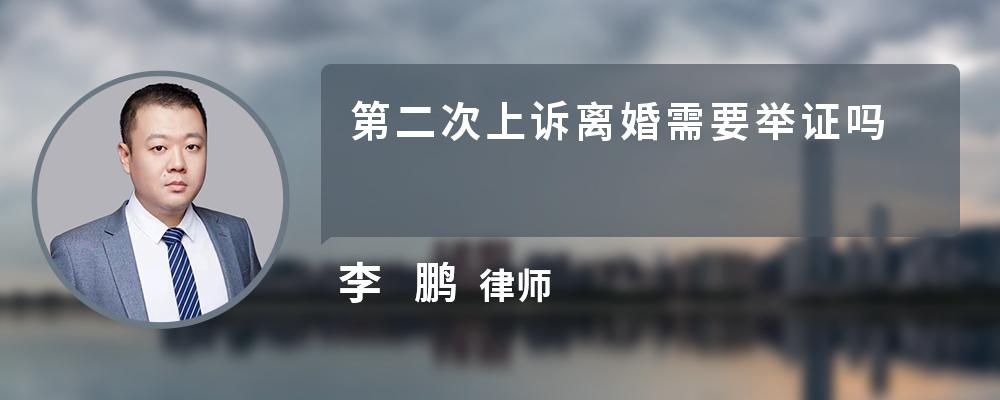 第二次上诉离婚需要举证吗