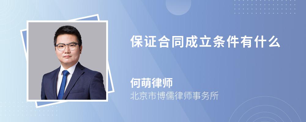 保证合同成立条件有什么