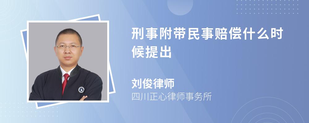 刑事附带民事赔偿什么时候提出