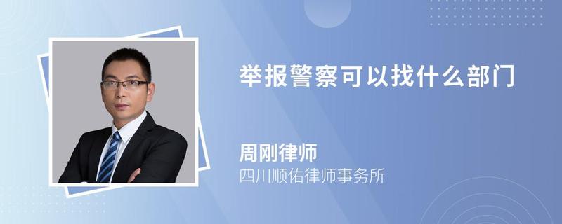 举报警察可以找什么部门