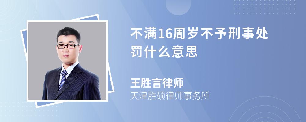 不满16周岁不予刑事处罚什么意思