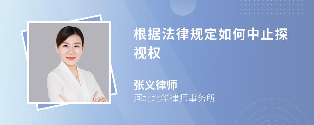 根据法律规定如何中止探视权