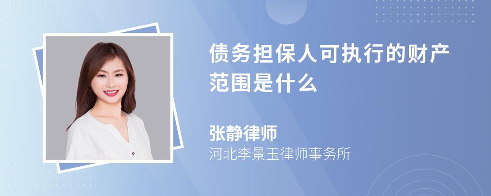 债务担保人可执行的财产范围是什么