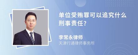 单位受贿罪可以追究什么刑事责任?