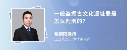 一般盗掘古文化遗址罪是怎么判刑的?