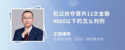 犯过抢夺罪共11次金额4000以下的怎么判刑