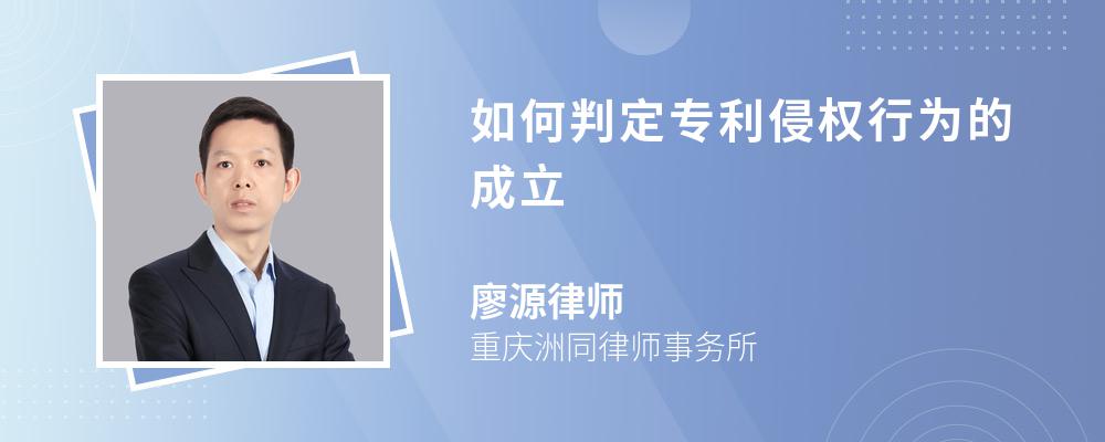 如何判定专利侵权行为的成立