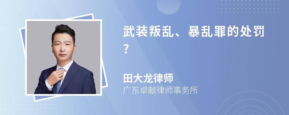 武装叛乱、暴乱罪的处罚?