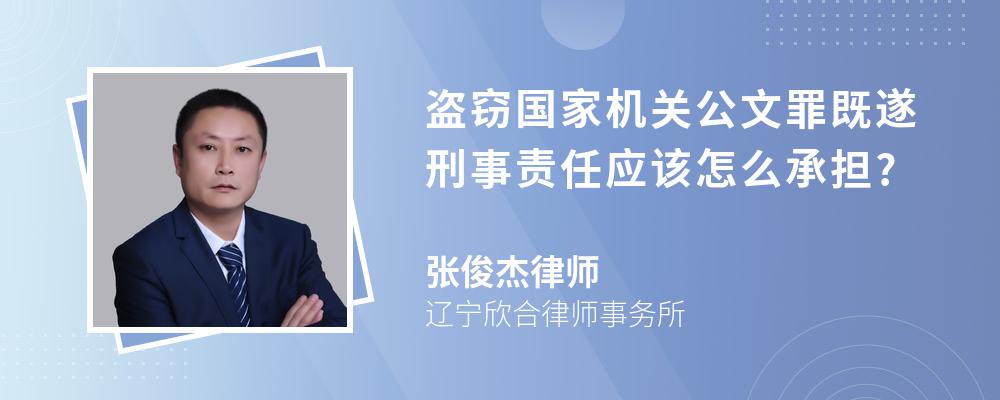 盗窃国家机关公文罪既遂刑事责任应该怎么承担?