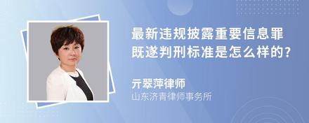 最新违规披露重要信息罪既遂判刑标准是怎么样的?