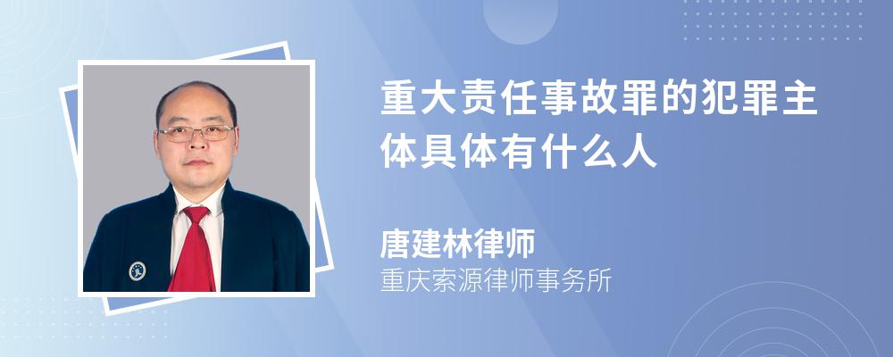 重大责任事故罪的犯罪主体具体有什么人