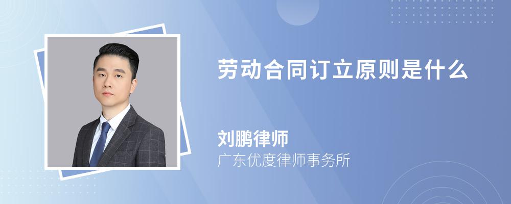 劳动合同订立原则是什么