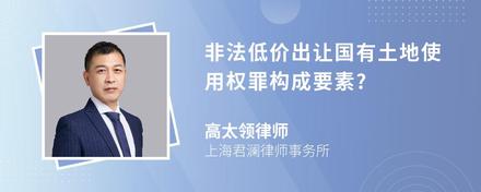 非法低价出让国有土地使用权罪构成要素?