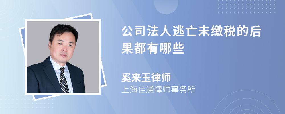 公司法人逃亡未缴税的后果都有哪些