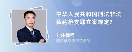 中华人民共和国刑法非法私藏枪支罪立案规定?