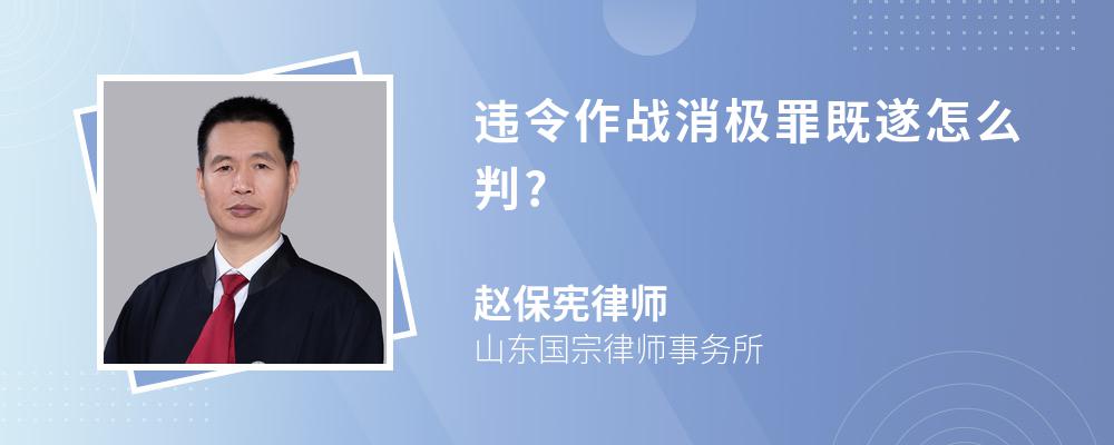 违令作战消极罪既遂怎么判?