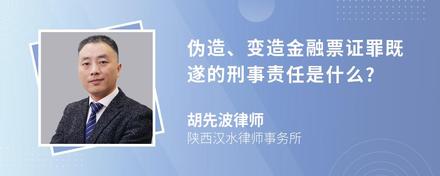 伪造、变造金融票证罪既遂的刑事责任是什么?