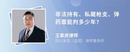 非法持有、私藏枪支、弹药罪能判多少年?