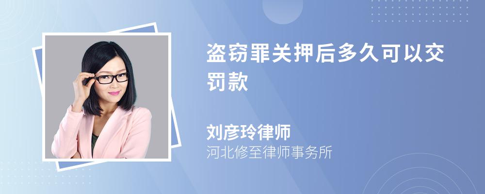 盗窃罪关押后多久可以交罚款