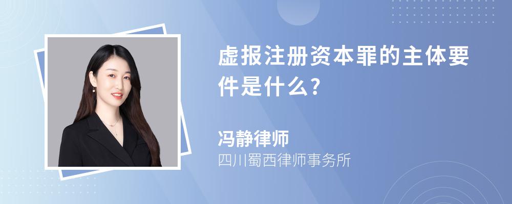 虚报注册资本罪的主体要件是什么?