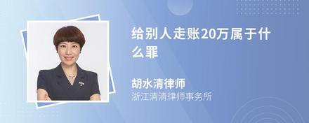 给别人走账20万属于什么罪