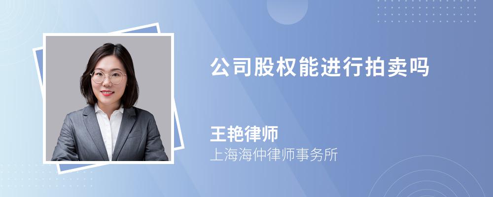 公司股权能进行拍卖吗