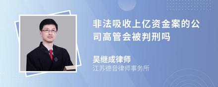 非法吸收上亿资金案的公司高管会被判刑吗