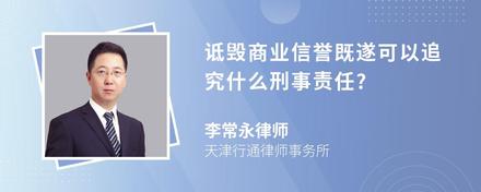 诋毁商业信誉既遂可以追究什么刑事责任?