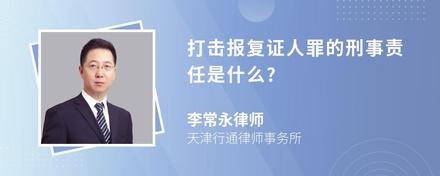 打击报复证人罪的刑事责任是什么?