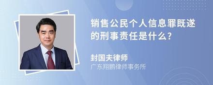 销售公民个人信息罪既遂的刑事责任是什么?