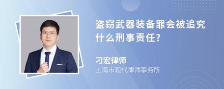 盗窃武器装备罪会被追究什么刑事责任?