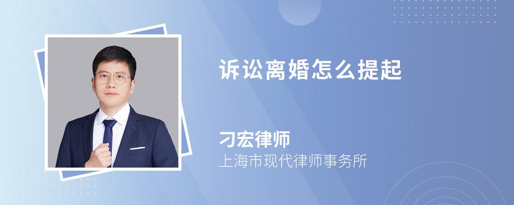 诉讼离婚怎么提起