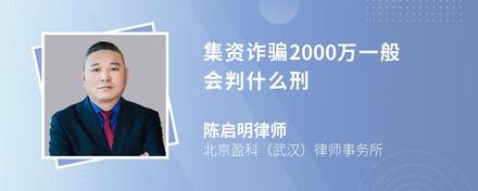 集资诈骗2000万一般会判什么刑