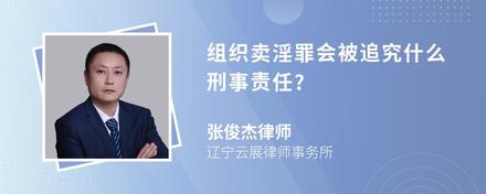 组织卖淫罪会被追究什么刑事责任?