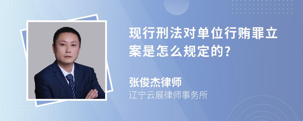 现行刑法对单位行贿罪立案是怎么规定的?