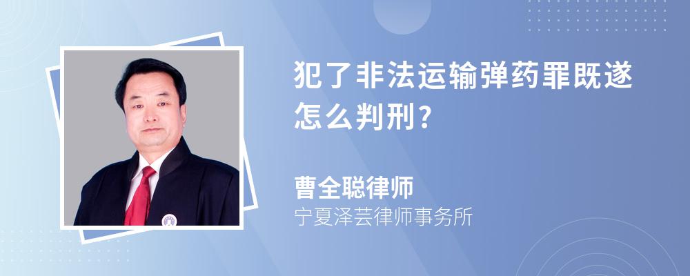 犯了非法运输弹药罪既遂怎么判刑?