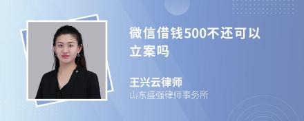 微信借钱500不还可以立案吗