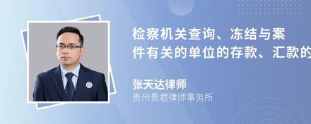 检察机关查询、冻结与案件有关的单位的存款、汇款的，适用哪些规