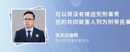 可以将没有被迫究刑事责任的共同致害人列为附带民事诉讼被告人吗