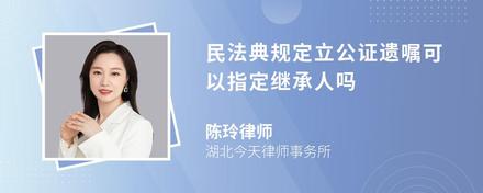 民法典规定立公证遗嘱可以指定继承人吗