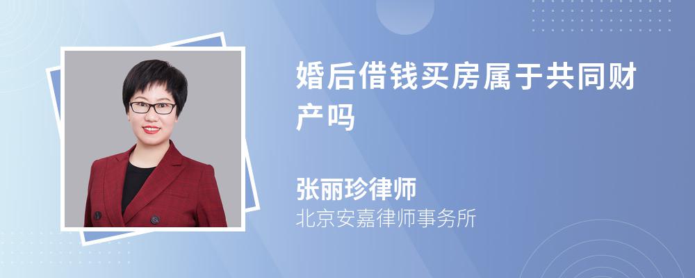 婚后借钱买房属于共同财产吗