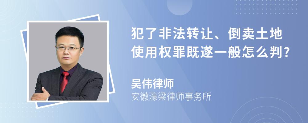 犯了非法转让、倒卖土地使用权罪既遂一般怎么判?