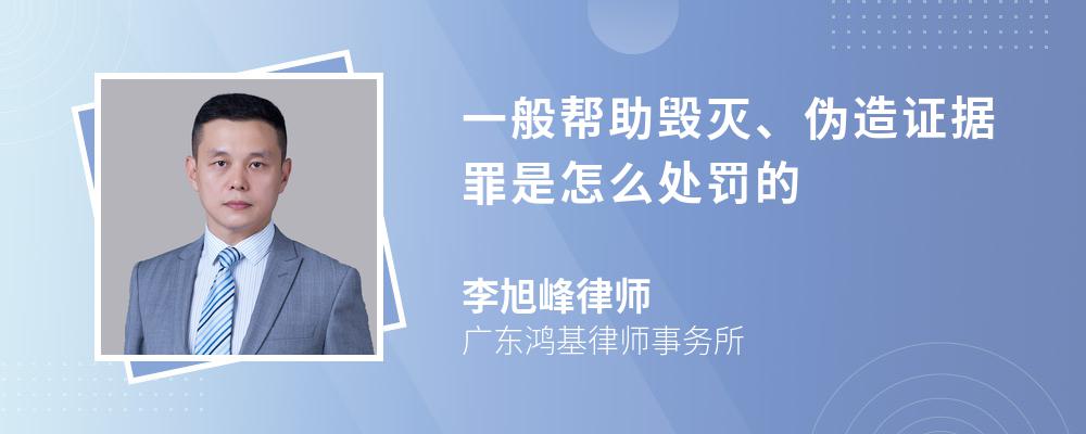 一般帮助毁灭、伪造证据罪是怎么处罚的